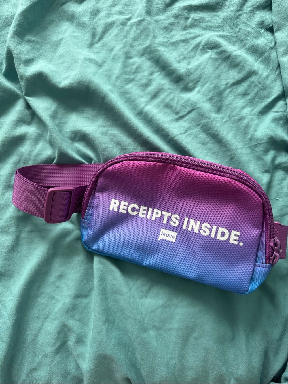 Bravocon 2025 'RECEIPTS INSIDE' Ombre Purple-Blue Belt Bag